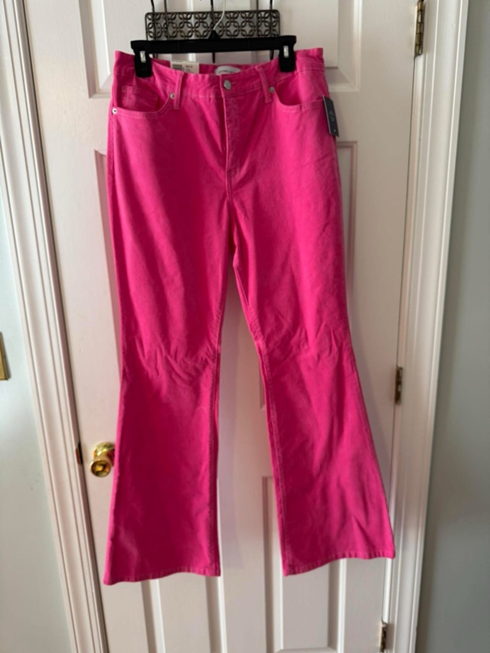 Crown & Ivy Hot Pink Wide Leg Pants Fine Cord Material